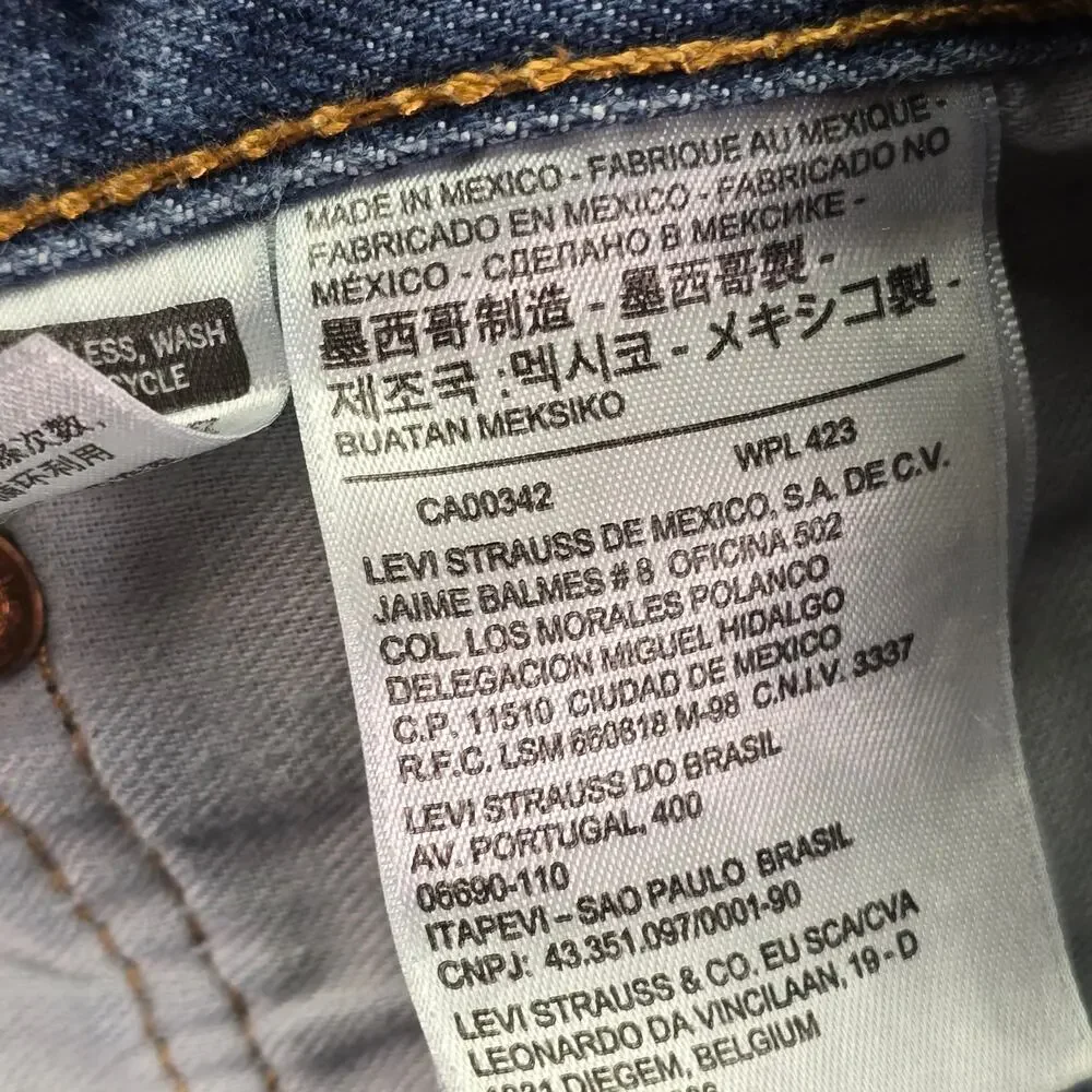 Levis 501 Jeans 36x34 (36x33) Blue Denim Straight Leg Button Fly Cotton Whisker